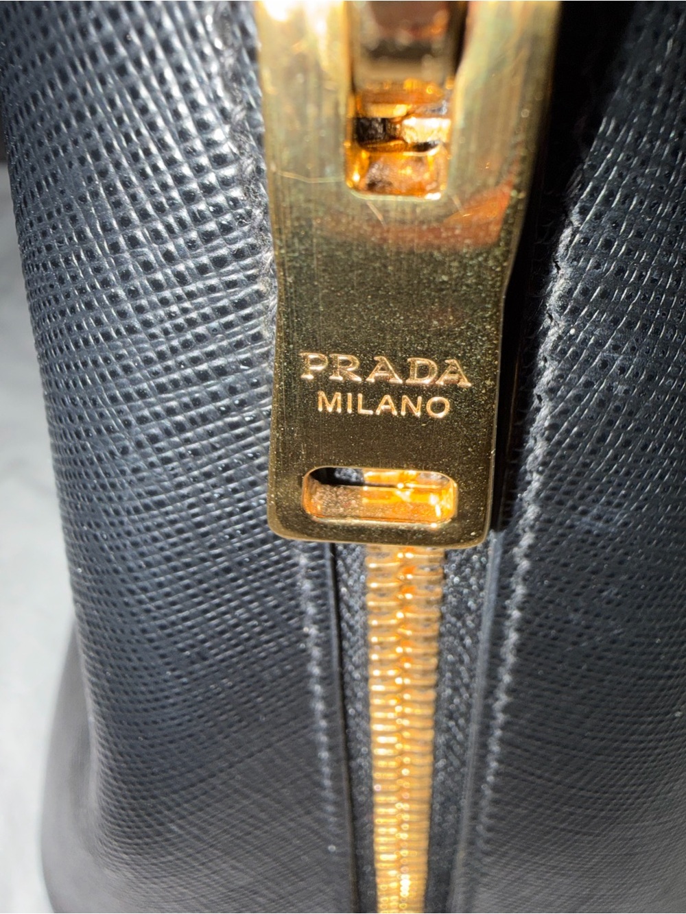 Prada Black Saffiano Satchel with Gold Hardware and Removable Strap - Picture 5 of 16